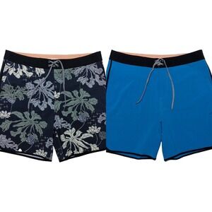 Lot of 2 DEVEREUX Golf Proper Threads Board Shorts Blue Floral 32 ~ New